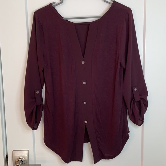 Wine/Burgundy Top - Picture 2 of 2